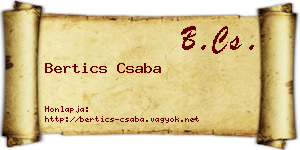 Bertics Csaba névjegykártya